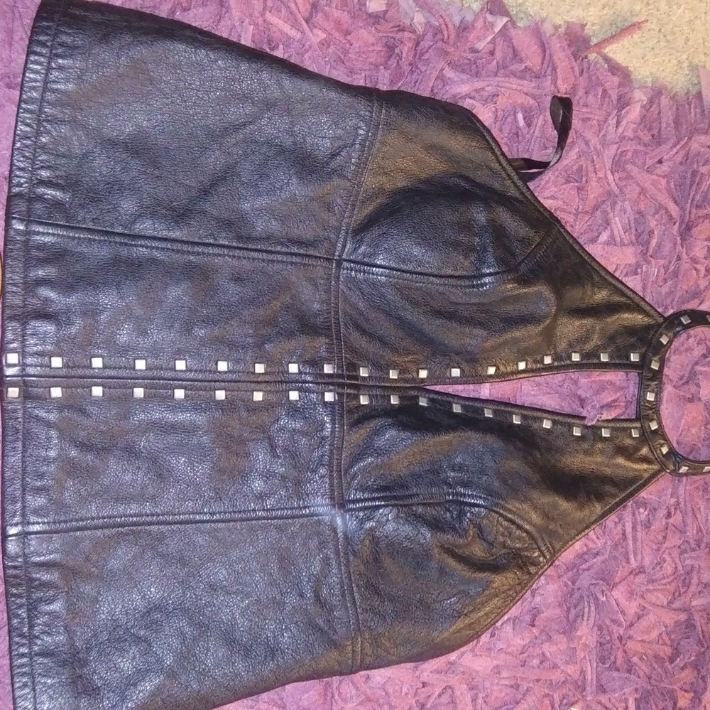 Leather harley tank